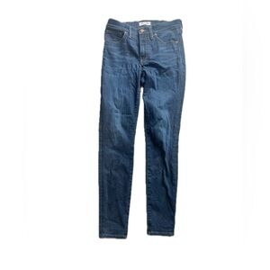 Madewell Sz 27 9" High Rise Skinny Crop Jeans Womens Blue Stretch Denim